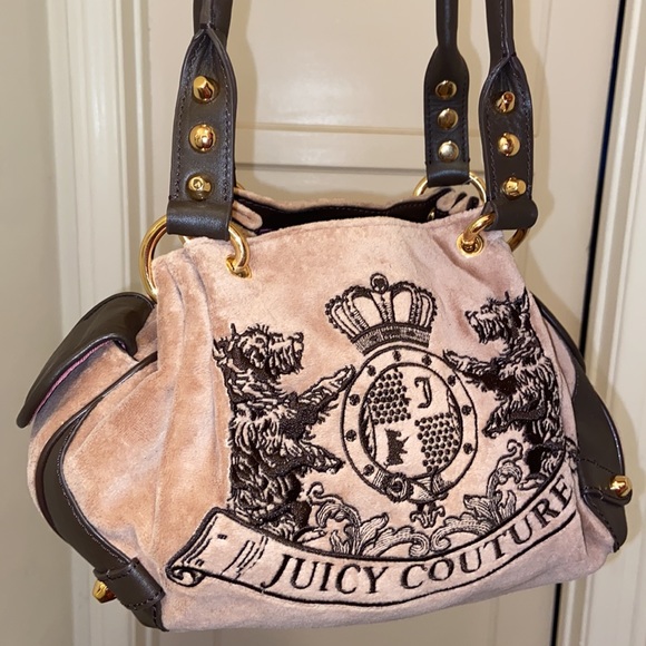 Juicy Couture Handbags - VINTAGE Juicy Couture Y2K Brown Daydreamer Bag Scottie Dog Crest Chocolate Brown